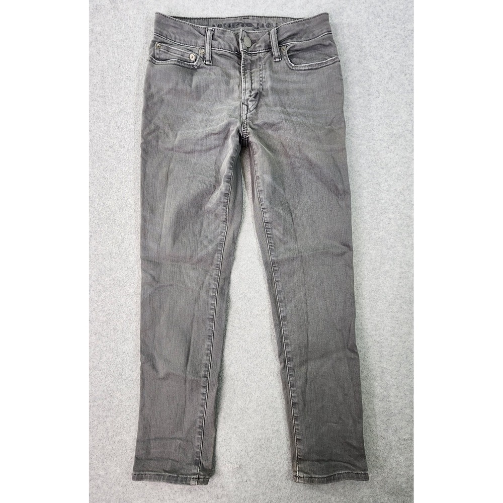 American Eagle Jeans Men 26x27 Next Level Flex Gray Straight‎ Slim Denim
